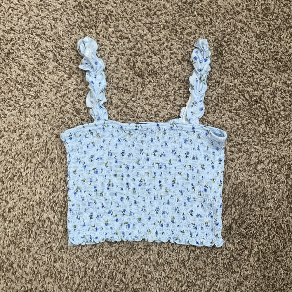 NWOT Forever 21 Smocked Floral Crop Top